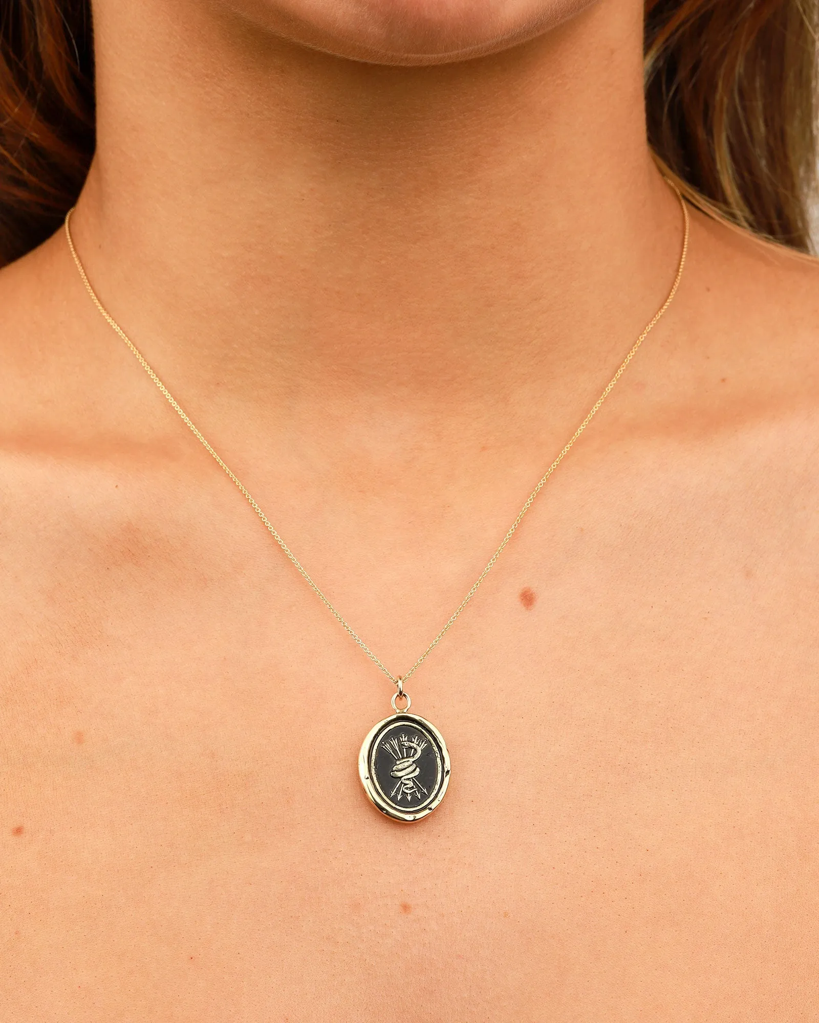 Snake & Arrows 14k Signature Talisman