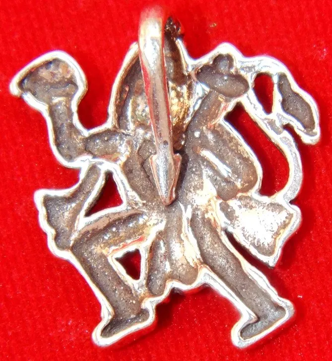 Sri Hanuman pure silver pendant in antique look