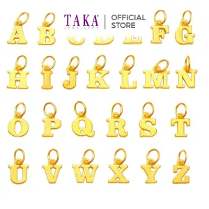 TAKA Jewellery 999 Pure Gold Alphabet Pendant M-Z