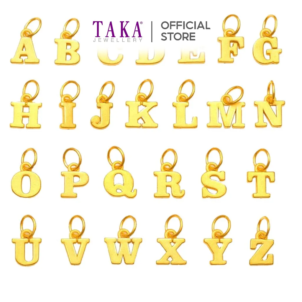 TAKA Jewellery 999 Pure Gold Alphabet Pendant M-Z