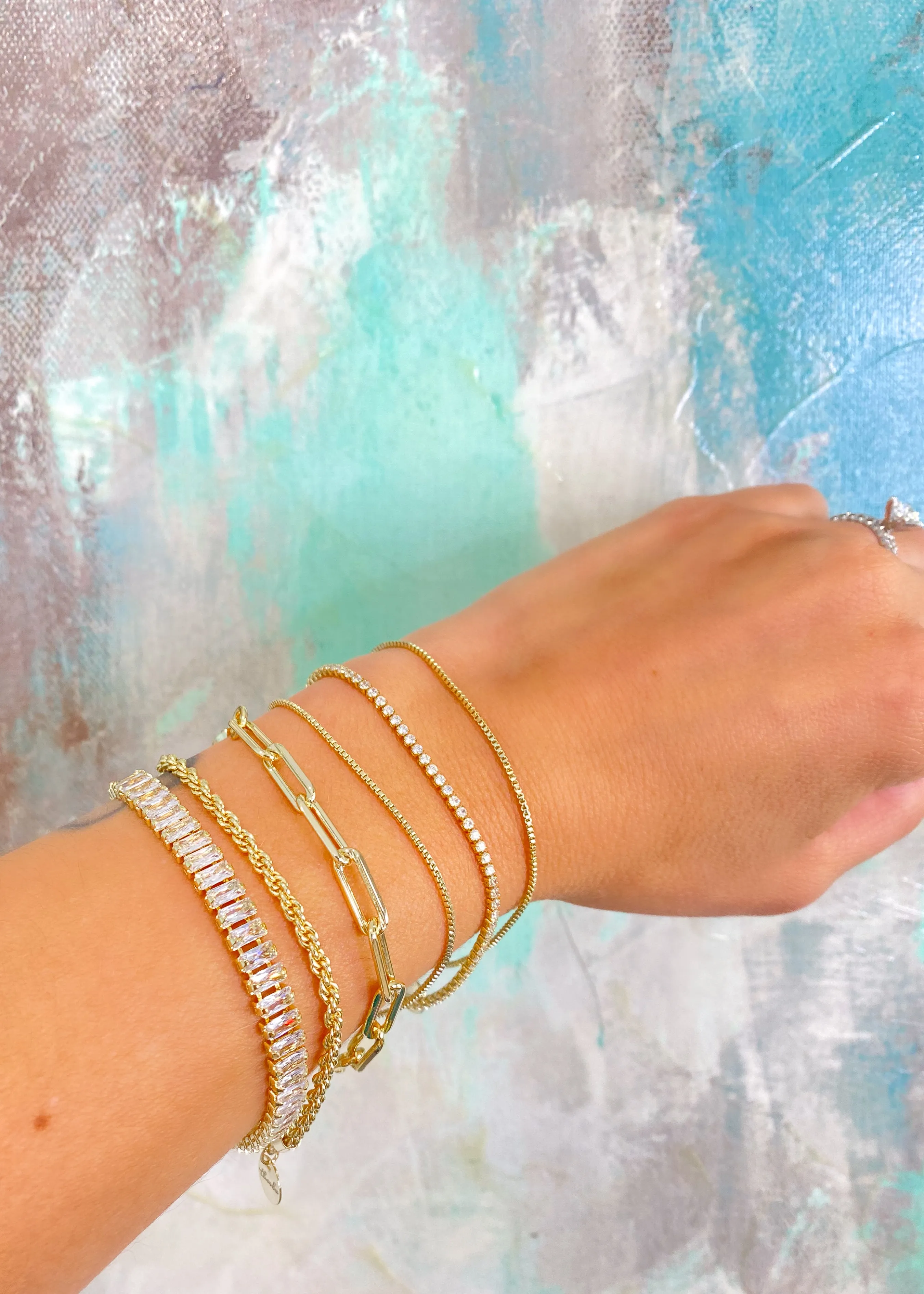 'The Marilyn' Baguette Burst Clear Crystal Bracelet