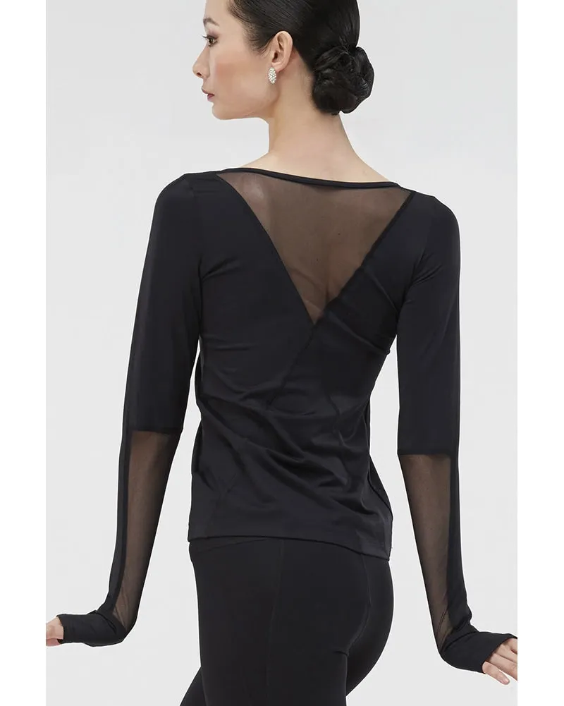 Wear Moi Arezza Mesh Detail Long Sleeve Shirt - Womens