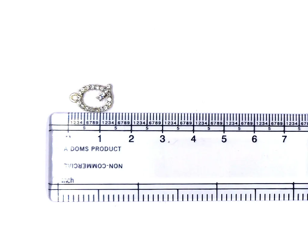 White 'Q' Stone Studded Metallic Charms
