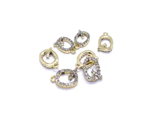 White 'Q' Stone Studded Metallic Charms
